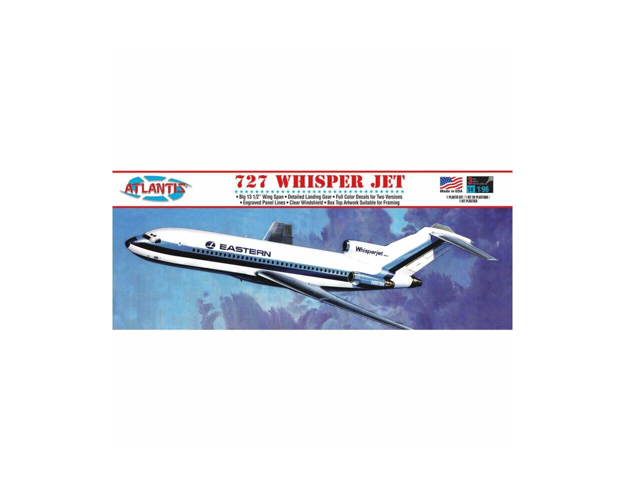 Atlantis Boeing 727 Whisper Jet Plastic 1/96 Model Kit